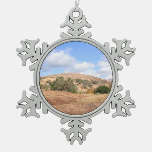 Unieke Sunny Texas Enchanted Rock Park Tin Sneeuwvlok Ornament (Voorkant)