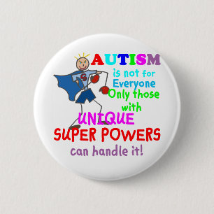 Unieke Super Powers Autisme Ronde Button 5,7 Cm