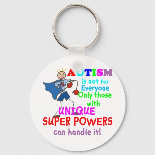 Unieke Super Powers Autisme Sleutelhanger (Voorkant)