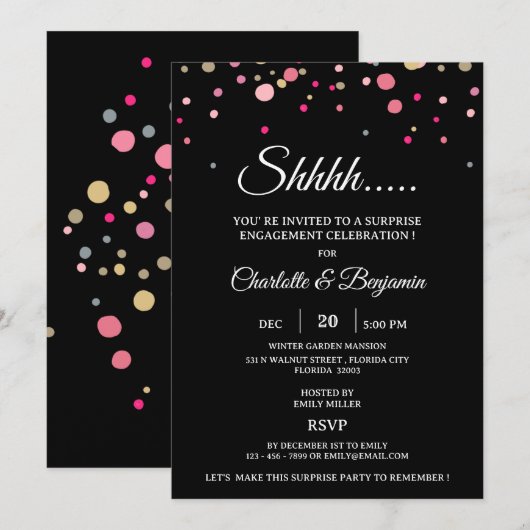 Unieke Surprise Engagement Party Kaart (Voorkant / Achterkant)