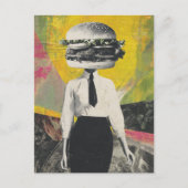Unieke Surrealistische Cheeseburger Vrouw Briefkaart (Voorkant)