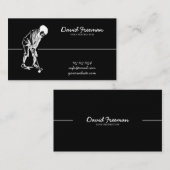 Unieke Swing Golfer Black Golf Instructor Visitekaartje (Voorkant / Achterkant)