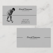 Unieke Swing Golfer Grijs Golf Instructor Visitekaartje (Voorkant / Achterkant)