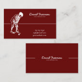 Unieke Swing Golfer Red Golf Instructor Visitekaartje (Voorkant / Achterkant)