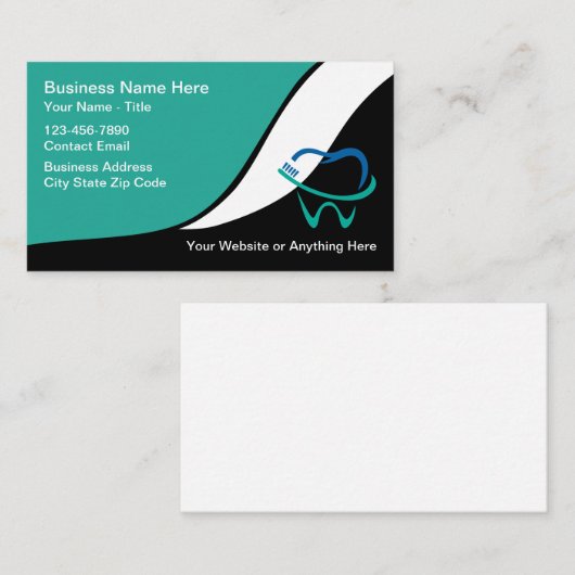 Unieke Tandarts Kantoor Moderne Visitekaartjes (Voorkant / Achterkant)