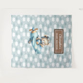 Unieke tedbeer piloot babyshower decoratie wandkleed (Voorkant (horizontaal))