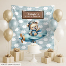 Unieke tedbeer piloot babyshower decoratie