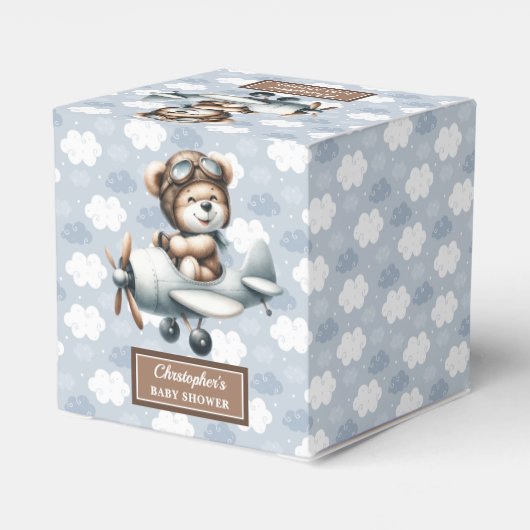 Unieke Teddy Bear Pilot Douche Baby Favoriet Box Bedankdoosjes (Achterkant)