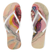 Unieke teenslippers met abstracte beeldende kunst (Voetbed)