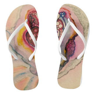 Unieke teenslippers met abstracte beeldende kunst