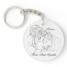 Unieke tekening van meisje kussen hond