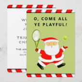 Unieke tenniskerst feestdagenkaart (Voorkant / Achterkant)