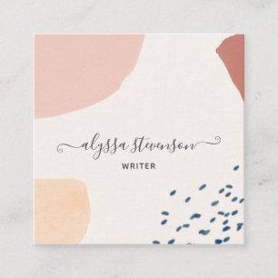 Unieke terracotta aardachtige moderne Boho plein Vierkante Visitekaartje