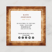 Unieke Terracotta Abstracte QR Code Sociale Media Vierkante Visitekaartje (Achterkant)