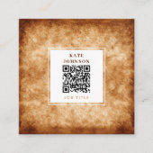 Unieke Terracotta Abstracte QR Code Sociale Media Vierkante Visitekaartje (Voorkant)