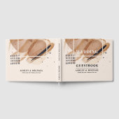 Unieke Terracotta bruin koper glitter bruiloft Gastenboek (Volledig)