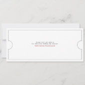 Unieke Ticket Punch Card Tea Length Uitnodiging (Achterkant)