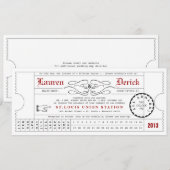 Unieke Ticket Punch Card Tea Length Uitnodiging (Voorkant / Achterkant)