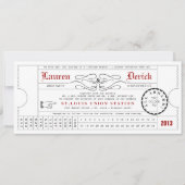Unieke Ticket Punch Card Tea Length Uitnodiging (Voorkant)