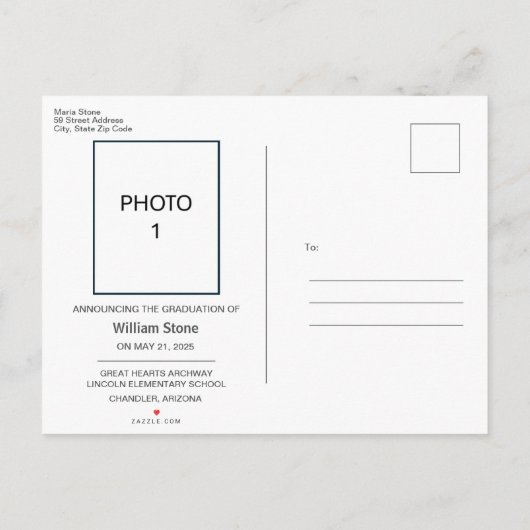 Unieke Tiger Afstuderen Aankondiging Briefkaart (Achterkant)