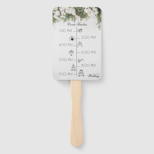 Unieke Tijdlijn Tijdlijn Trouwprogramma's Hand Fan Handwaaier (Achterkant)