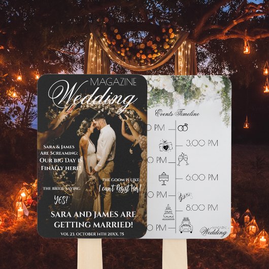 Unieke Tijdlijn Tijdlijn Trouwprogramma's Hand Fan Handwaaier