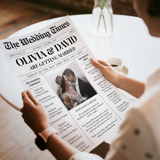 Unieke tijdlijn van het huwelijksprogramma van de  kaart