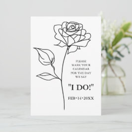 Unieke tijdloze bloei met QR-code Save Date Kaart