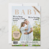 Unieke tijdschrift stijl foto zwangerschap aankond kaart (Voorkant)