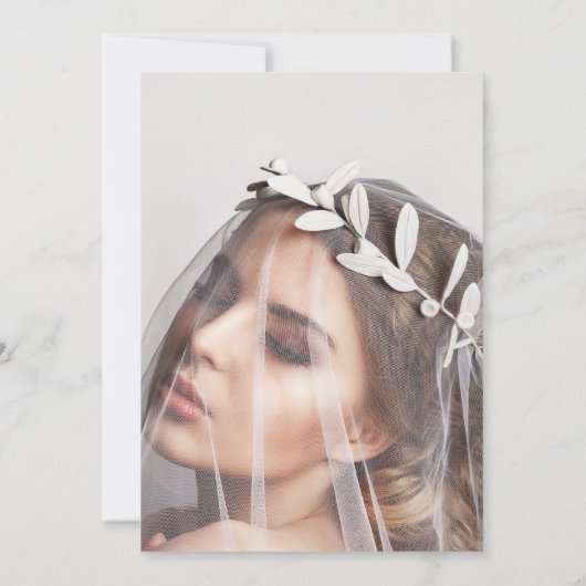 Unieke tijdschrift stijl redactionele foto bruilof kaart (Achterkant)