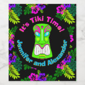 Unieke Tiki Time Island thema Wijn Etiket (Enkel label)
