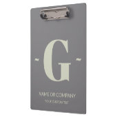 Unieke Titanium Grey Ecru Trendy Sjabloon Monogram Klembord (Links)