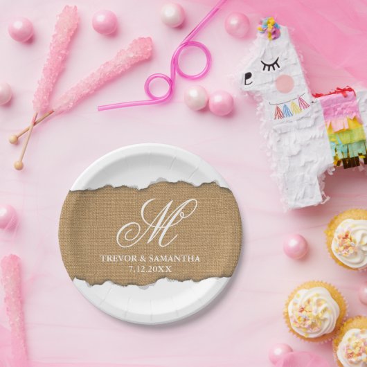 Unieke toren kijken naar het heuppatroonbruiloft papieren bordje (Feest)