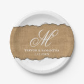 Unieke toren kijken naar het heuppatroonbruiloft papieren bordje (Voorkant)