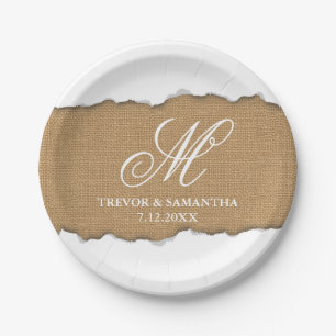 Unieke toren kijken naar het heuppatroonbruiloft papieren bordje