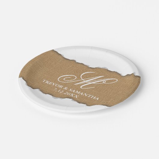 Unieke toren kijken naar het heuppatroonbruiloft papieren bordje (Gekanteld)