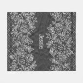 Unieke Transparante Faux Bloemen Kant Gepersonalis Fleece Deken (Voorkant (Horizontaal))