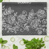 Unieke Transparante Faux Bloemen Kant Gepersonalis Theedoek (Gevouwen)