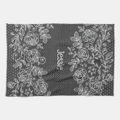 Unieke Transparante Faux Bloemen Kant Gepersonalis Theedoek (Horizontaal)