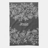 Unieke Transparante Faux Bloemen Kant Gepersonalis Theedoek (Verticaal)