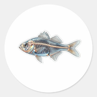 Unieke Transparante Glasvis Transparantie Wetensch Ronde Sticker