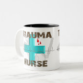 Unieke trauma's, T-shirts en cadeautjes Tweekleurige Koffiemok (Voorkant links)