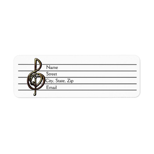 Unieke Treble Clef Music-Personaliseerbare Etiket (Voorkant)