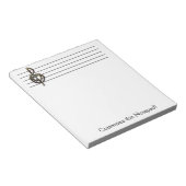Unieke Treble Clef Music-Personaliseerbare Notitieblok (Schuin)