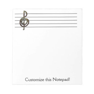 Unieke Treble Clef Music-Personaliseerbare Notitieblok