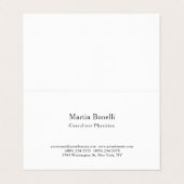 Unieke Trend Minimalist Consultant Artsenlinnen Visitekaartje (Buitenkant ongevouwen)