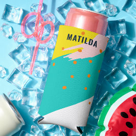 Unieke trendy Abstracte kleurrijke artistieke rege Seltzer Blikjeskoeler