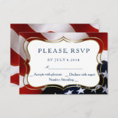 Unieke, trendy Amerikaanse vlag Weddenschap RSVP-K RSVP Kaartje (Voorkant / Achterkant)