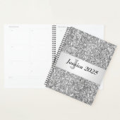 Unieke Trendy Glitter Glam Zilveren Girly Monogram Planner (Display)