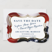 Unieke, trendy USA vlag Wedding Save the Date (Voorkant)